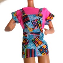 Barbie Outfit Shirt Top and Jumper Dress Pink Blue Retro 1990s 90s Doll ... - $7.67