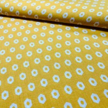Hexagons Fabric Quilters Showcase White and Yellow Joann 100% Cotton By the Yard - £7.07 GBP