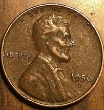1956-D Usa Lincoln Wheat Small Cent Penny - £1.39 GBP
