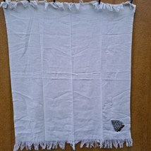 COMING HOME ivory 100% Virgin Wool Throw Embroidered Christmas Tree 48x6... - $27.79