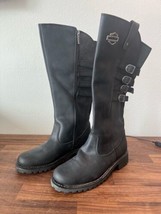 Harley-Davidson Josi 15-Inch Black Leather Motorcycle Boots Women&#39;s Size... - $54.99