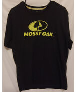 Vintage Mossy Oak Logo Black Medium Tshirt with Yellow trim - $9.88