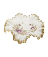 Kalk German Made Gold Trim Crossed Arrows 6651 Ruffled Floral Print Cand... - $9.90