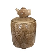 Vintage Ceramic Teapot-Top Tea Canister – 5.5” Tall – “Tea Time” & “Bath” Heart - $18.00