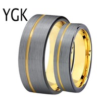 Classic Wedding Ring for Men Women Matte Silver/Golden/Black Mixed Colors Ring 1 - £29.27 GBP