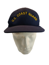 Vintage U. S. Coast Guard Hat Black With Yellow Writing By Unionwear Large - £12.57 GBP