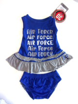 NEW INFANT USAF AIR FORCE DRESS &amp; MATCHING SPANKS CHEERLEADER CHEER  0-3... - £23.30 GBP