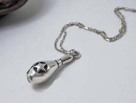 925 Silver Star Bowling Pin Pendant, Handmade Unisex Charm, Bowing Lover Gifts - £51.97 GBP