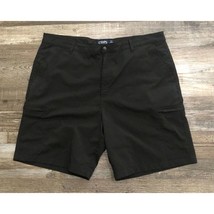 Chaps Mens Size 40 Black Stretch Flat Front Casual Chino Shorts - £16.15 GBP