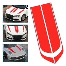 1 Pair Red PVC Universal Car Front Hood Decor Decal Racing Sticker Stripe for Ca - £74.19 GBP