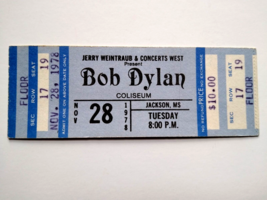 Bob Dylan Concert Ticket  Coliseum Jackson MS Stadium Original Nov 1978 UNUSED - $49.50