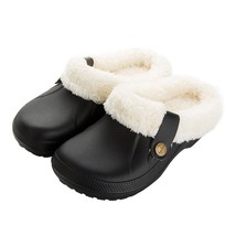 Men Slippers High Quality PU Leather Winter Home Slippers Short Plush Flat Heel  - £20.17 GBP