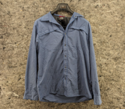 The North Face Button Down Mens Size M Longsleeve Blue Poly/Nylon Shirt - $26.99