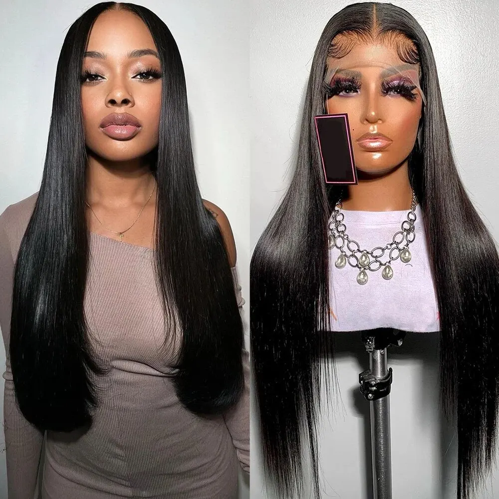 30Inch Straight High Temperature Fiber Lace Front Wig Cosplay Glueless Synthetic - £29.89 GBP+