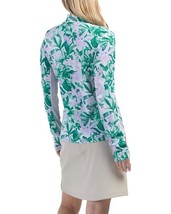 NWT TOMMY BAHAMA Lavender Green Floral Golf Tennis Long Sleeve Mock Shirt S M L image 2