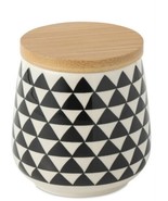Thyme &amp; Table ~ 7.1 Ounce ~ Ceramic Jar w/Wooden Lid ~ MEDALLION PATTERN - $23.38