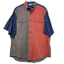 Stetson Colorblock Western Shirt XL Cowboy Ranchwear Retro 90s Workwear ... - $32.99