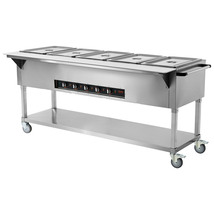 VEVOR 5-Pan Commercial Food Warmer, 5 x 20.6QT Electric Steam Table, 375... - $1,099.99