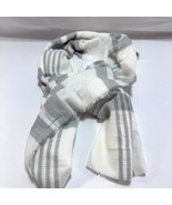 West Loop Scarf Cream and Grey 33&quot; x 72&quot; Wrap Long - $11.64