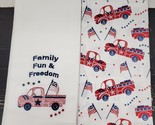 2 Different Embroidered Towels(16&quot;x26&quot;) PATRIOTIC TRUCKS,FAMILY,FUN &amp; FR... - £9.27 GBP
