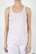 New Zenana Outfitters M  Stretch Ribbed Cotton Racer Back Tank Top  Lilac - £5.42 GBP