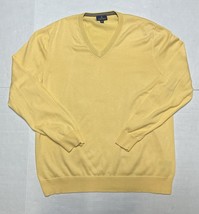 Brooks Brothers Men’s XL V-Neck Sweater Long Sleeve Supima Cotton Yellow - $24.90