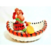 Vintage Holiday Moose on Canoe and Oar Bowl Candy Nuts Trinket Stoneware... - $16.10