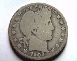 1909-O BARBER HALF DOLLAR GOOD G NICE ORIGINAL COIN FROM BOBS COINS FAST... - £20.39 GBP