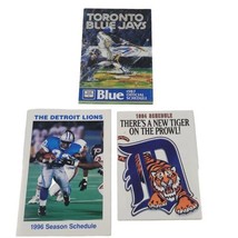 Vintage Pocket Schedule Lot 87 Blue Jays 94 Tigers 96 Detroit Lions Barry Sander - £6.05 GBP