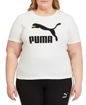 PUMA Womens Plus Size Cotton Classics Logo T-Shirt color White Size 2X - £18.39 GBP