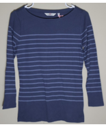 Vineyard Vines Casual Knits Woman&#39;s Striped Boatneck Tee Faded Indigo St... - $28.71