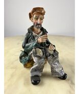 Stauetta in terracotta dipinta a mano, &quot;il vecchio&quot;, 1975 - $104.72 CAD
