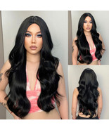 Long Middle Part Body Wave Wig for Women Daily Party Natural Looking Bla... - $76.21 CAD