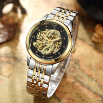 Dragon And Phoenix Steel Strap Couple Watch Trend Mechanical Hollowing Luminous  - £50.35 GBP