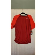 New Men&#39;s Large Nike DriFit Running Short Sleeve Shirt 543499 688 Reflec... - $47.39 CAD