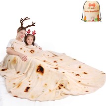 Burritos Tortilla Blanket 2.0 Double Sided 60 Inches For Adult And Kids, Giant F - £30.29 GBP