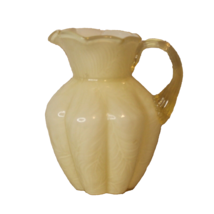 VTG Fenton Glass Small Pitcher Creamer MCM Art Glass Yellow16 oz Gift Decor - £30.52 GBP