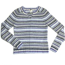Vintage 90s Old Navy Women&#39;s Wool Blend Pullover Sweater Size S Striped Top - £20.94 GBP