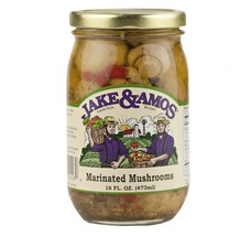 Jake &amp; Amos Marinated Mushrooms, 2-Pack 16 oz. Jars - £22.88 GBP