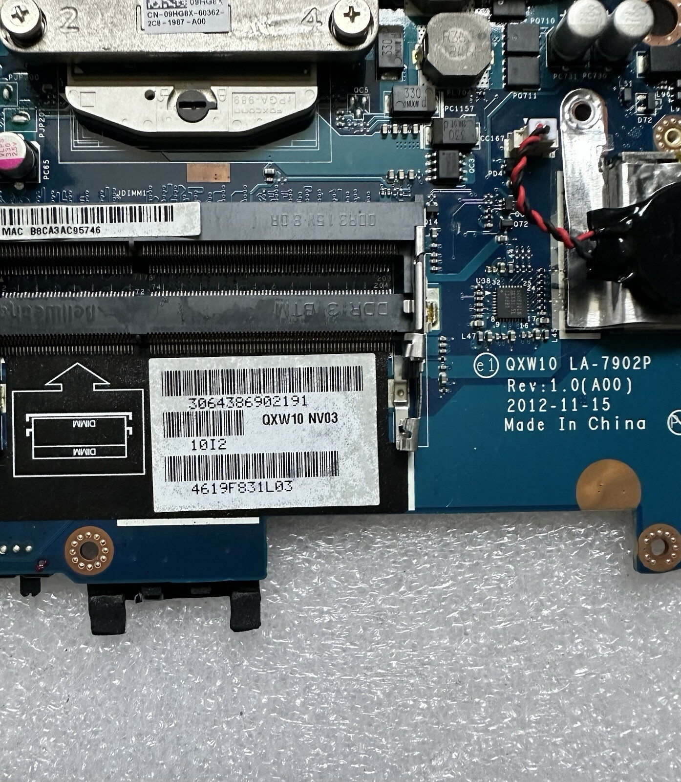 Dell Latitude E5530 Motherboard Intel Core i7-3520M @2.9GHz 91C4N SR0MT Heatsink Item image 3