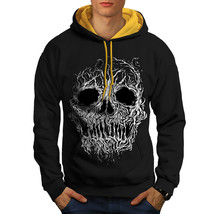 Wellcoda Tree Skull Horror Burial Mens Contrast Hoodie - £35.05 GBP