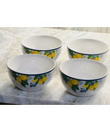 Royal Norfolk Lemon Printed Dinner Bowls W/ Blue Rims, 5.5-in Set Of 4. - $795.71 MXN