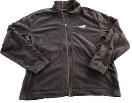 Vintage PUMA Fleece Black Jacket Logo size X Large 90&#39;s Full Zip, Mock Neck - $32.45