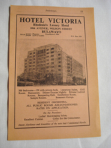 1960 Two sided Africa Ad Hotel Victoria, Rhodesia &amp; Jameson and Ridgeway... - $8.99