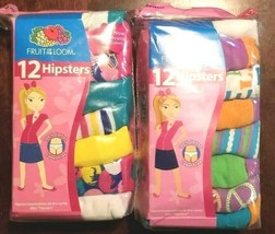 Fruit of the Loom Girls 12 Pack Tagless Hipsters Size 12 or 14 NIP - £8.80 GBP