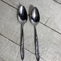 Ekco Eterna Stainless &quot;Country Garden” Japan 2 Grapefruit Spoons Flatware - £12.37 GBP