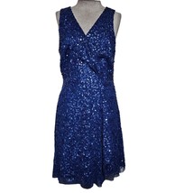 Blue Sequined Cocktail Dress Size 12 New with Tags - £59.13 GBP