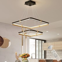 Siittoo Modern Black Chandelier Dining Room Light Fixture, 96W Dimmable LED Mode - £74.76 GBP