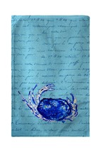 Betsy Drake Blue Script Crab Kitchen Towel - £27.68 GBP