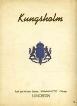 Kungsholm Scandinavian Restaurant Menu Rush &amp; Ontario  Chicago 1949 - $37.74